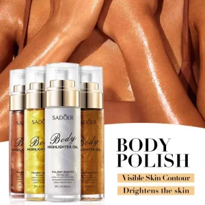 Custom Logo Vegan Body Shimmer Dry Oil Liquid Makeup Highlighter with Private Label Glitter Body Shimmer