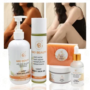 Custom Logo Vitamin C Skin Set Exfoliating Cream Serum Combo for Skin Hydration Body Lotion Carrot Skin Care Set