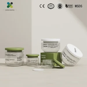 Custom Luxury Plastic PET Cream Jars for Face Moisturizing Body Lotion Scrub Jar Skincare Cosmetic Packaging