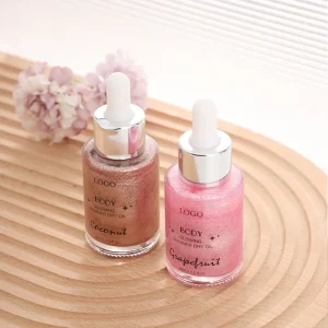 Custom Makeup 35ml Custom Logo Body Glow Oil Body Face Concealer Oil Vegan Liquid Highlighter Fragrance Body Shimmer Oil