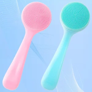 Custom Makeup Remover Blackhead Cleansing Tools Portable Beauty Silicone Hairbrush Silicone Body Scrubber With Handle