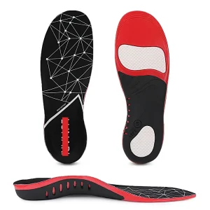 Custom Orthopedic Shoe Inserts Printing Flatfoot Support Correction Sports Running Black and Red Arch Orthotic Insoles