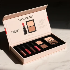Custom Printing Magnetic Gift Box Packaging Design Cosmetic Lip Gloss Lipstick Art Paper Paperboard Rigid Cardboard Box
