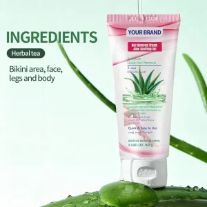 Custom Private Label 5 Mins Painless Hair Removal Cream Natural Organic Aloe Vera Depilatory Skin Care Beauty Products Male