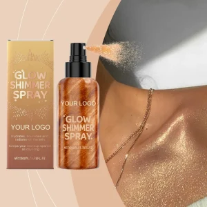 Custom Private Label Glitter Body Glow Shine Mist Shimmer Spray for Woman Girls