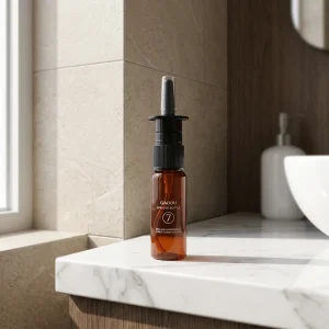 Custom Sample 10ml 20ml 30ml 50ml 80ml 100ml Amber Brown Plastic Nasal Bottle with Logo and Black Nose Mist Sprayer Lid