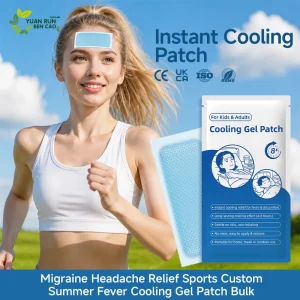 Custom Shape Cooling Gel Patch in Stock Breathable Non Irritating Cold Patch for Adult Kids