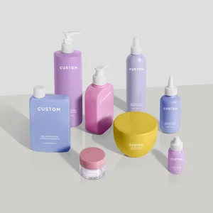Custom Skincare Bottle Sets Face Body Wash Shampoo Bottle Pink Plastic Cosmetic Packaging Set
