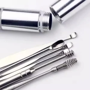 Custom Stainless Steel Earpick for Ear Cleaning Mini Portable Spiral Ear Cleaning Tool Set