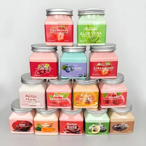 Customizable Aloe Vera & Strawberry Body Facial Scrub Natural Chemical Free Cream for Skin Cleansing with Customized Logo Color