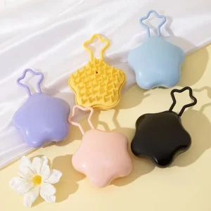 Customizable Private Label Logo for Wet Self-Cleaning Massage Mini Detangle Hairbrush for Shower Hair Shampoo