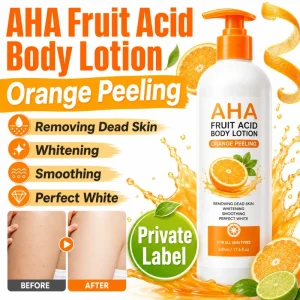 Customized AHA Fruit Acid Body Lotion Orange Peeling Removing Dead Skin Whitening Smoothing Perfect White Private Label