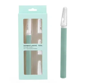 Customized Exfoliating Dermaplaning Tool Facial Hair Removal Eyebrow Razor Trimmer with Metal Handle and Replaceable Head