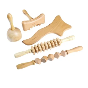 Customized Laser Print Logo Wood Therapy Lymphatic Drainage Body Massage Tools Kit