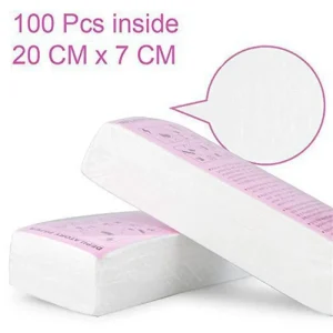 Customized Non Woven Fabric 100% Polyester Waxing Strips 7cm*20cm White 70gsm Hair Removal Depilatory Beauty Salons