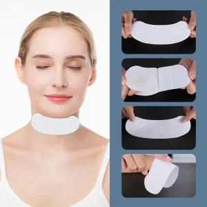 Customized Reusable Hydrogel Silicone Waterproof Washable Chest Collagen Neck Mask Tapes Lift Pads Neck Wrinkle Patches