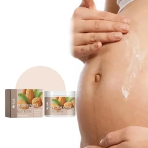 Customized Sweet Almond Preggie Belly Butter Vitamin E Stretch Mark Fading Moisturizing Elasticity Boost Body Cream