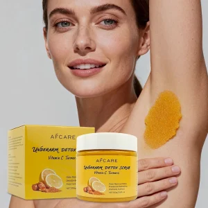 Daily Care Underarm and Body Scrub Turmeric Extract Vitamin C Hyaluronic Acid Moisturizing Hydrating Fades Dark Spots Soothing