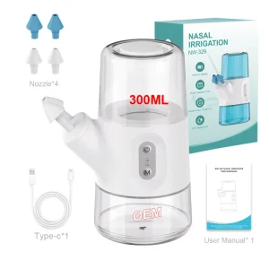 Daily Nasal Care Electric Irrigator 300ml Rechargeable IPX7 Waterproof Nasal Irrigation for Adults & Kids