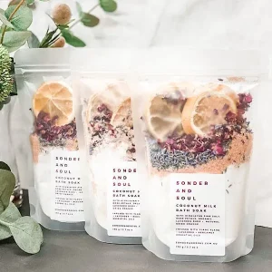 Dewdrop Dream Himalayan Bath Salt Relaxing Muscle Cleansing Exfoliating Body Product with Rose Lavender & Lemon