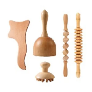 Direct Deal Handheld Wooden Massage Roller Wood Therapy Massage Tools Body Guasha Set