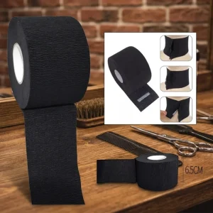 Disposable Black Barber Neck Paper Stretchy Waterproof Neck Strips for Hair Cutting and Salon Use