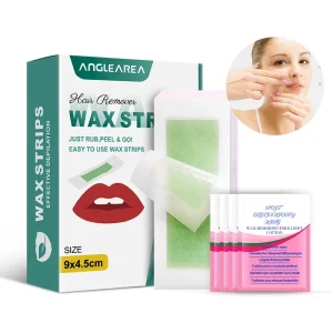 Disposable Hair Removal Waxing Strips Depilatory Wax Papers 36 Double Sided Strips + 2 Calming Oil Wipes
