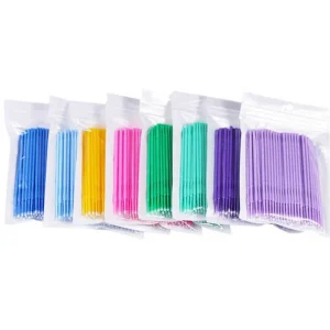 Disposable Makeup Swab Bag 100pcs Colorful Cleaning Rod Durable Micro Eyelash Extension Individual Mascara Brushes