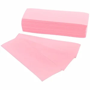 Disposable Pink 100% Polyester Nonwoven Fabric Wax Strips OEM Brand for Hair Removal for Beauty Salon Use