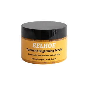 EELHOE 100g Natural Organic Turmeric Sea Salt Body Scrub Deep Cleansing Exfoliating Smoothing Brightening Vitamin E Cream Form