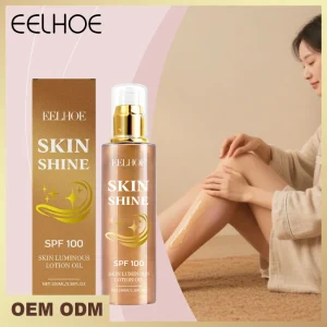 EELHOE Body Brightening Shimmer Oil Lightweight Moisturizing Body Skin Application Shiny Highlight Body Oil 100ml