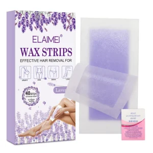 ELAIMEI Custom Printed Disposable Portable Private Label Natural Body Hair Wax Strips Hair Removal, wax Strip