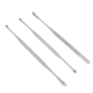 Ear Care Beauty Tool Cleaning Spoon Earwax Pick Removal Tool Double Ended Whirling Stainless Steel Ear Pick