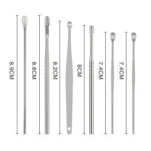 Earpick set screw wet button professional household stainless steel earpick tool