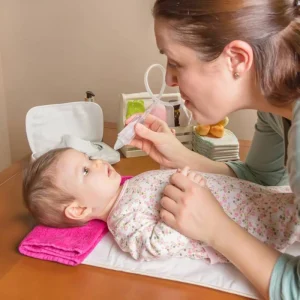 Easy to Clean Home Use Nose Vacuum Cleaner Silicone Baby Nasal Aspirator with Dustproof Storage