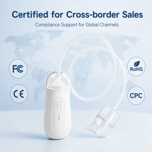 Electric Baby Nasal Aspirator USB Rechargeable Infant Nose Cleaner 3 Suction Levels Silicone Tip