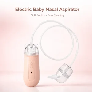 Electric Baby Nasal Aspirator USB Rechargeable Infant Nose Cleaner with 80cm Tube and Silicone Tip