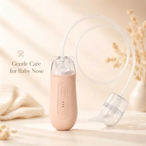 Electric Baby Nasal Aspirator USB Rechargeable Infant Nose Cleaner with 80cm Tube and Silicone Tip