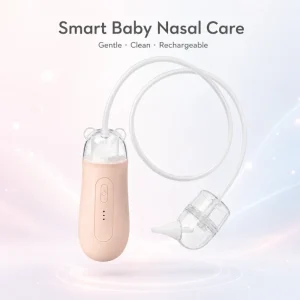Electric Baby Nasal Aspirator USB Rechargeable Infant Nose Cleaner with 80cm Tube and Silicone Tip