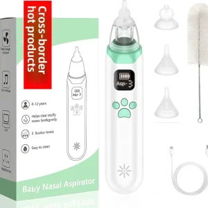Electric Nasal Aspirator Irrigator ABS Built in Music LCD Display 3 Suction Levels Multi Use Baby Maternal Nasal Mucus