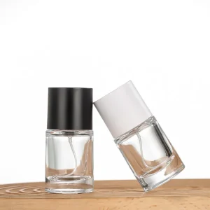Empty 50ml Clear Glass Perfume Spray Pump Bottles Black Cap Private Label Cylinder Bottle