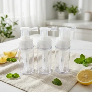 Empty for Plastic 110ml Baby & Body Talcum Shampoo Dry Powder Spray Bottle with Screw Cap and Custom Logo