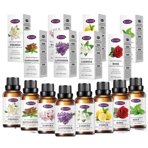 Essential Oil Set of 8 100% Pure Floral Essential Oils for Diffusers for Home