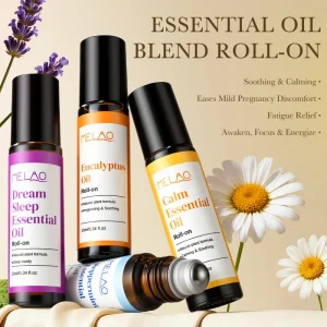 Eucalyptus Essential Oil Roll On for Calming Relaxing Bedtime Aromatherapy Yoga Gemstone Roller Peppermint Essential Oil