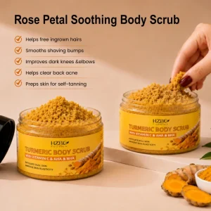 Exfoliating & Brightening Body Scrub Organic Turmeric Vitamin C for Body Hand Foot & Bikini Area OEM Private Label Available