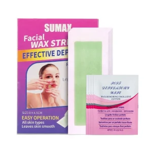 Eyebrow Cold Wax Strips Hair Removal 72 Pcs Depilatory Musline Wax Strips for Face Waxing Strips