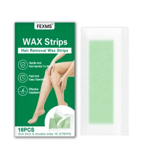 FEXMS Hair Removal Wax Strips 16 Patch Gentle and Safe to Skin Fast and Easy Using Effective Depilation Wax Strips