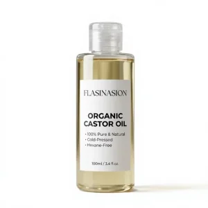 FLASINASION Premium Cold Pressed Castor Oil 100ml Natural Carrier Oil for Eyelashes Brows