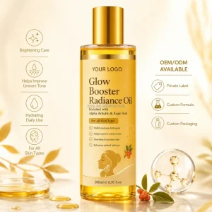 Face and Body Whitening Cold Pressed 100% Pure Luxury Organic Glow Booster Radiance Oil with Sweet Fresh Scent for Glowing Skin
