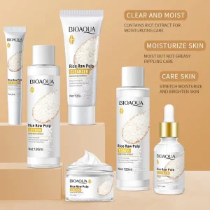 Facial Gel Skin Toner Face Cream Body Lotion Moisturizing Nourishing Korean Cosmetics White Rice Serum Skin Care Set